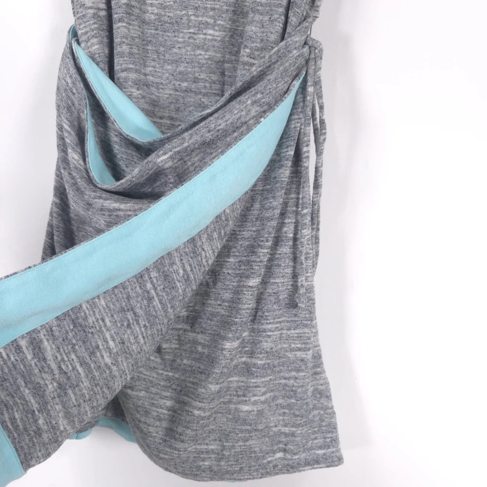 NWT Anthropologie MAEVE Riley Heathered Wrap Tie‎ Waist Soft Mini Dress LARGE